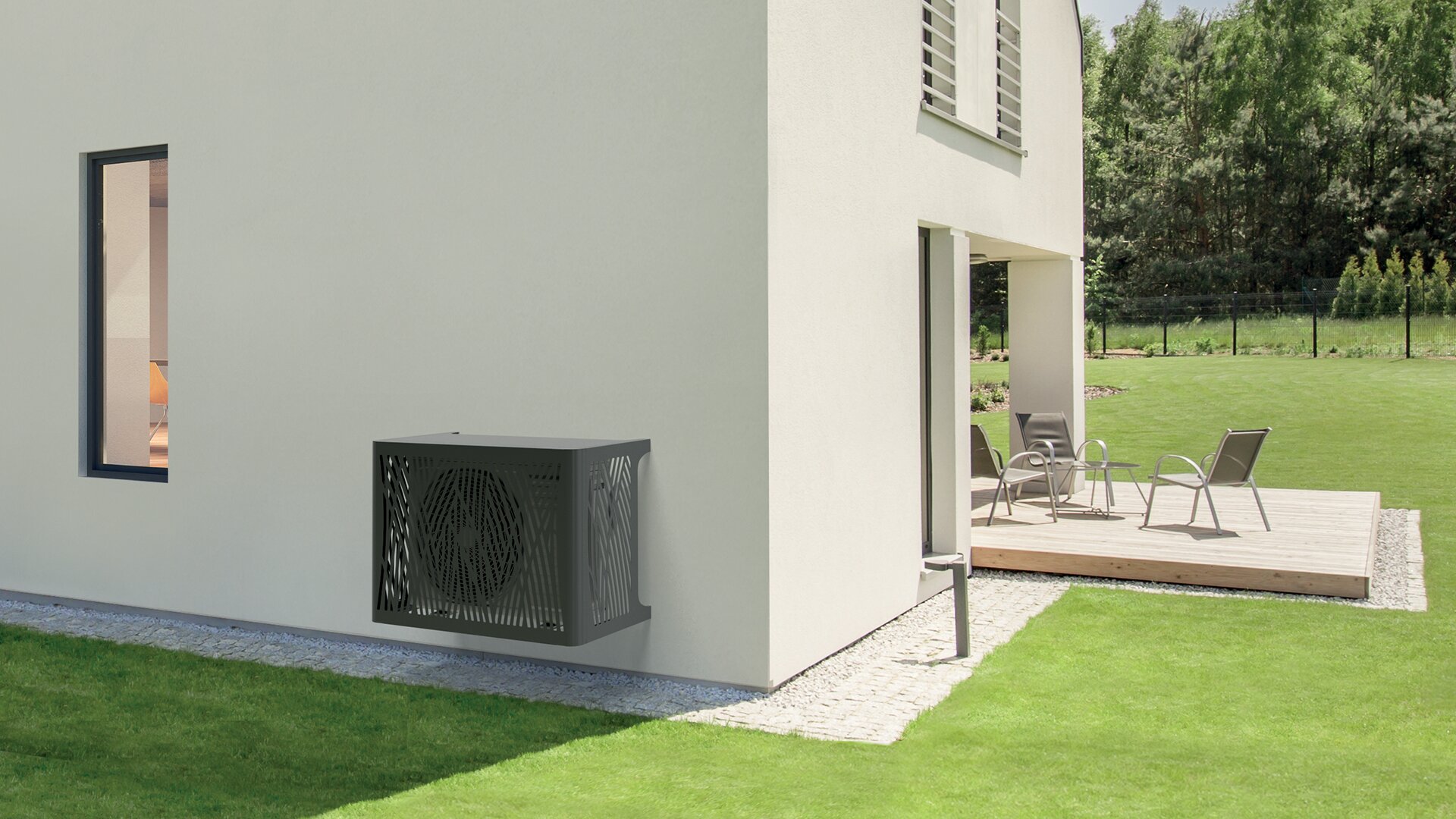 Maison confortable grâce à la pompe à chaleur